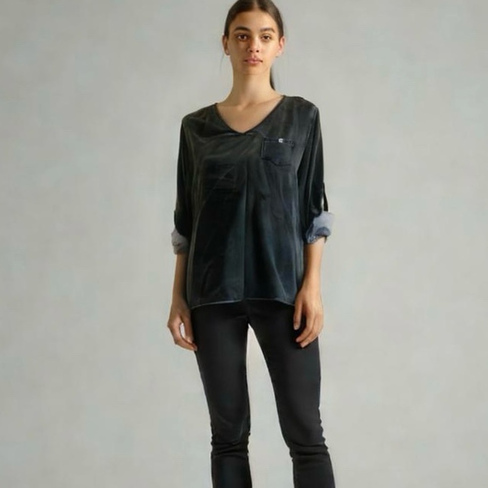 Acid Washed Denim Top by Soft Surroundings